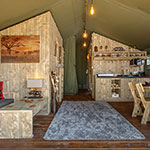 Glamping Safari Tent Norfolk lounge